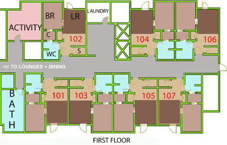 Assisted Living Wing Floorplan