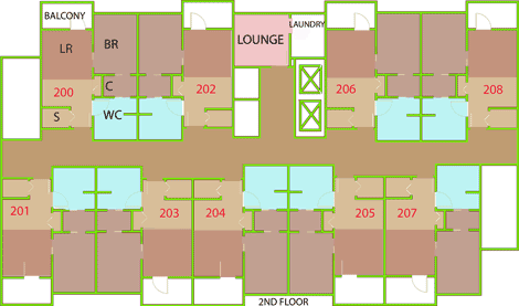 Assisted Living Wing Floorplan